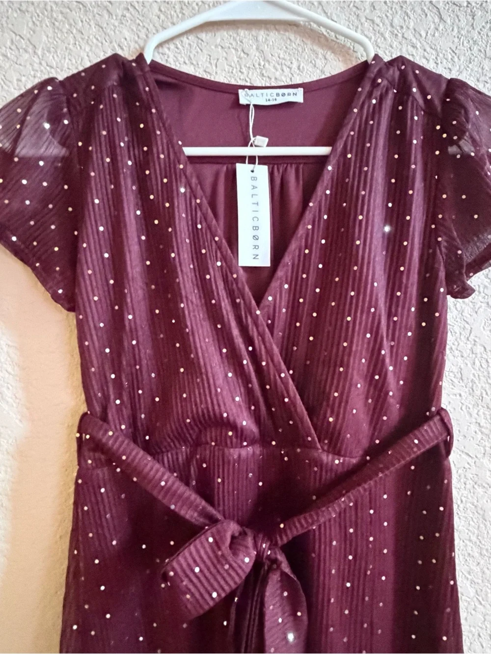 Baltic Born Youth 14-16 Grace Sparkle Gown Mulberry Maxi Dress Medium NWT Sequin